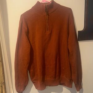 Men's Eddie Bauer  Rust Sweater with Half-Zip